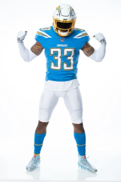 chargers home uniform